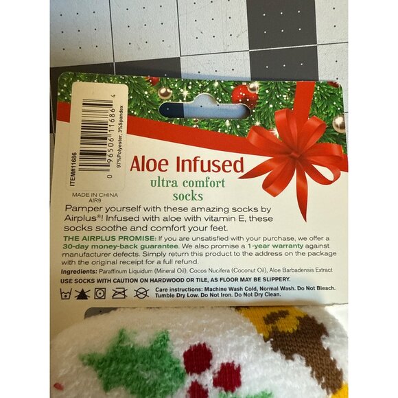Womens Aloe Infused Ultra Comfort Christmas Socks HoHoHo & Bottle Of Rum AirPlus - Picture 4 of 4